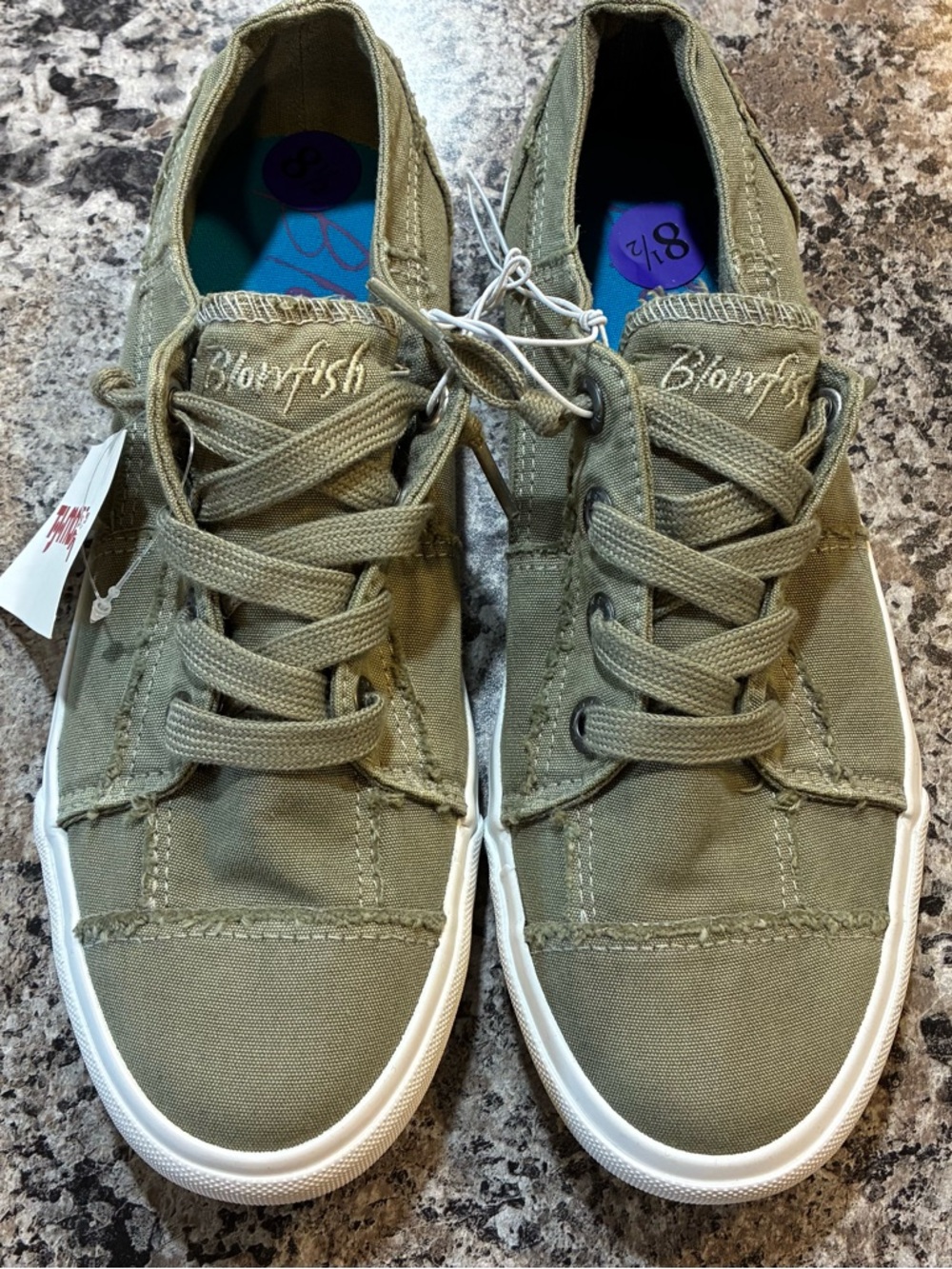 Blowfish Malibu Olive Green Canvas Sneakers - Size: 8.5
